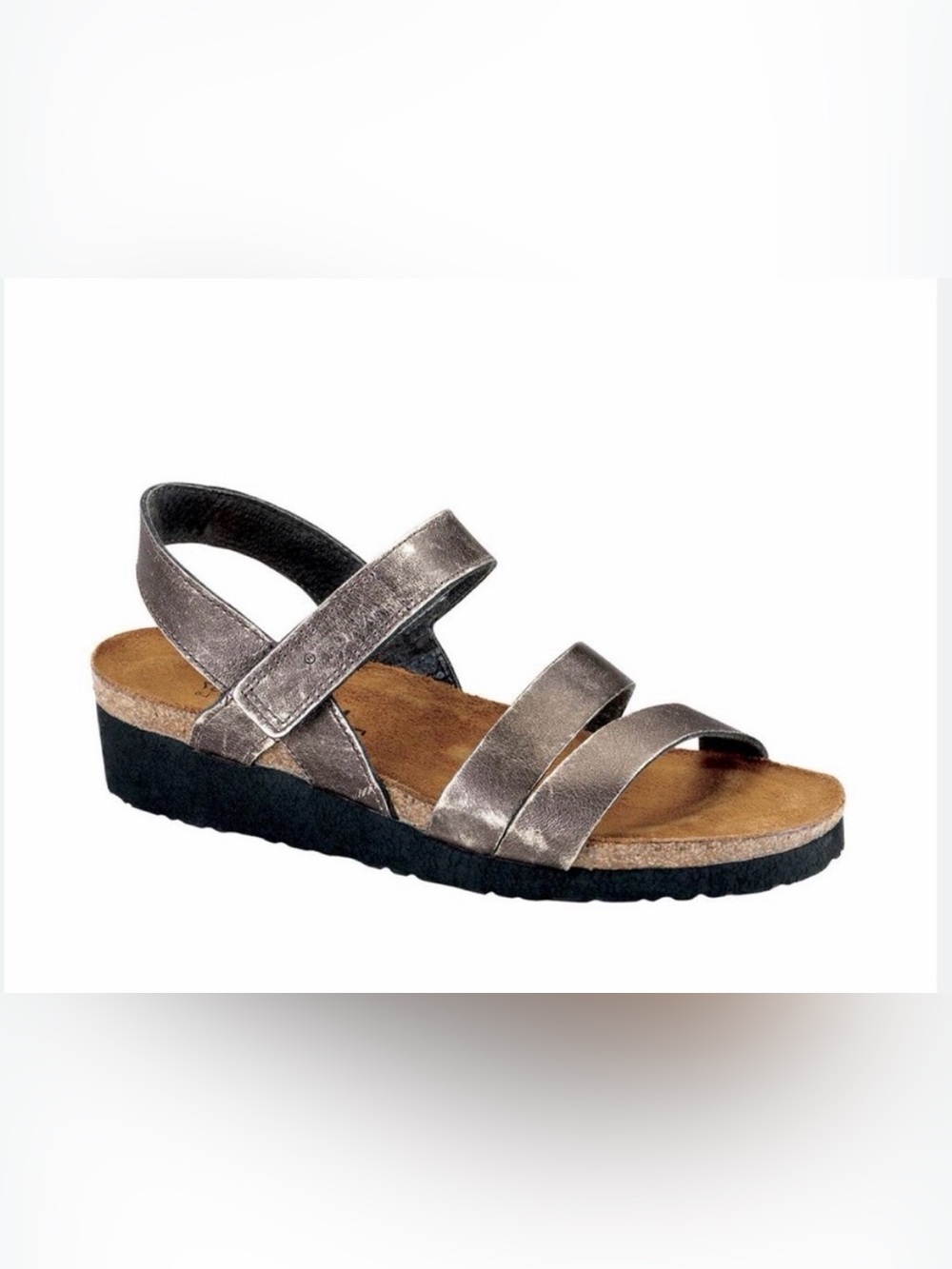 NAOT Kayla sandal silver leather SZ 10 Arch Support SZ 41